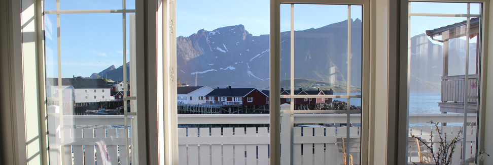 door out to the big terrace facing the fjord